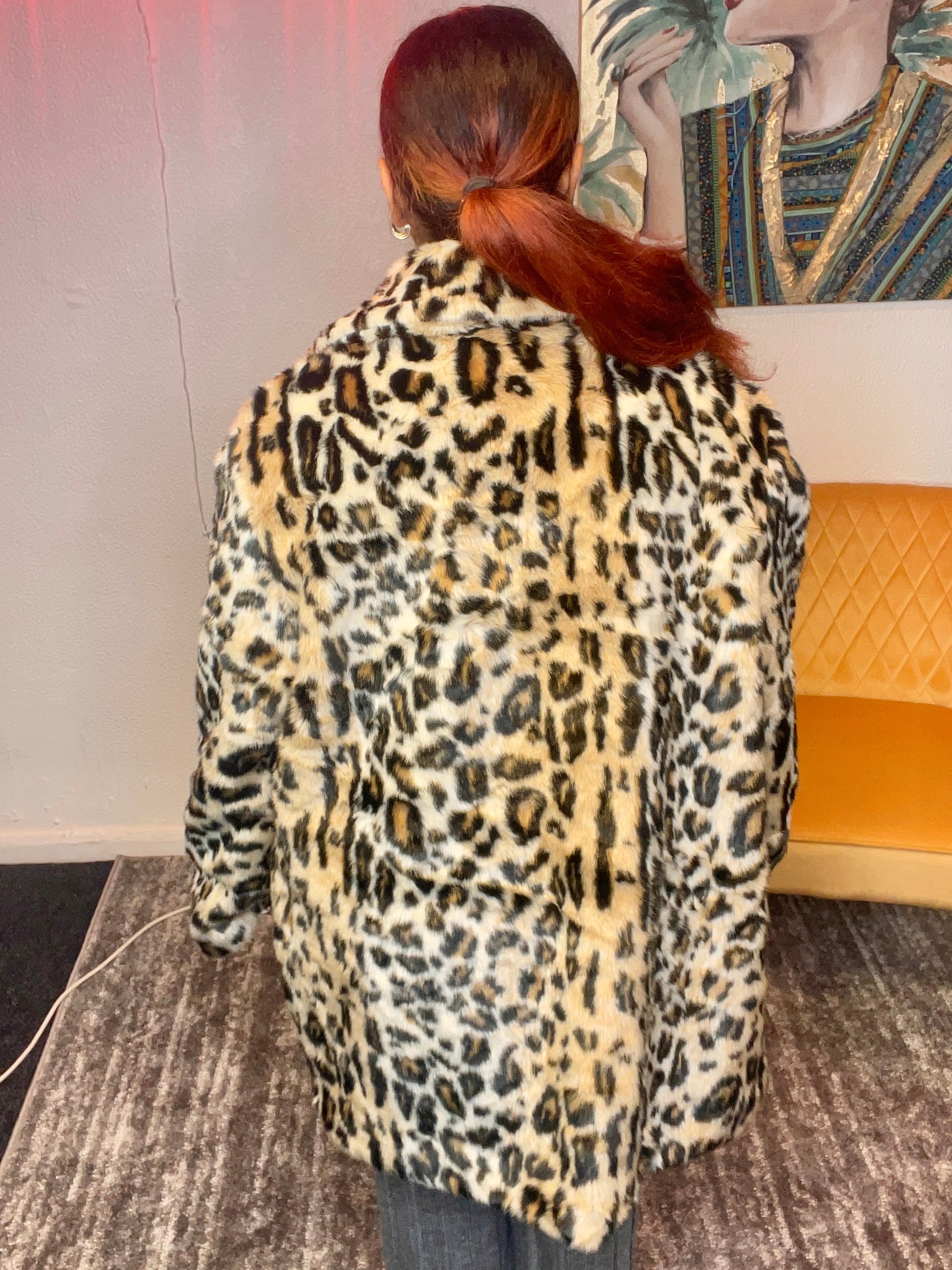 Jlo Faux Fur Leopard Print Jacket