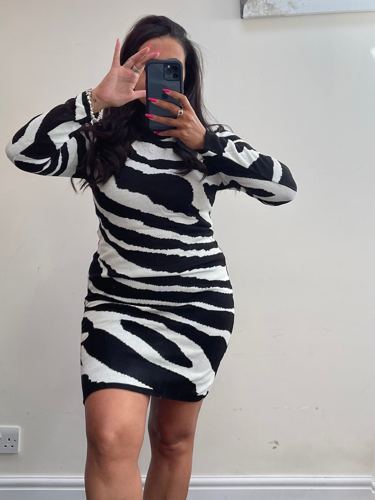 Lian Zebra print Bodycon Dress