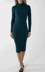 High Neck Midi Dress